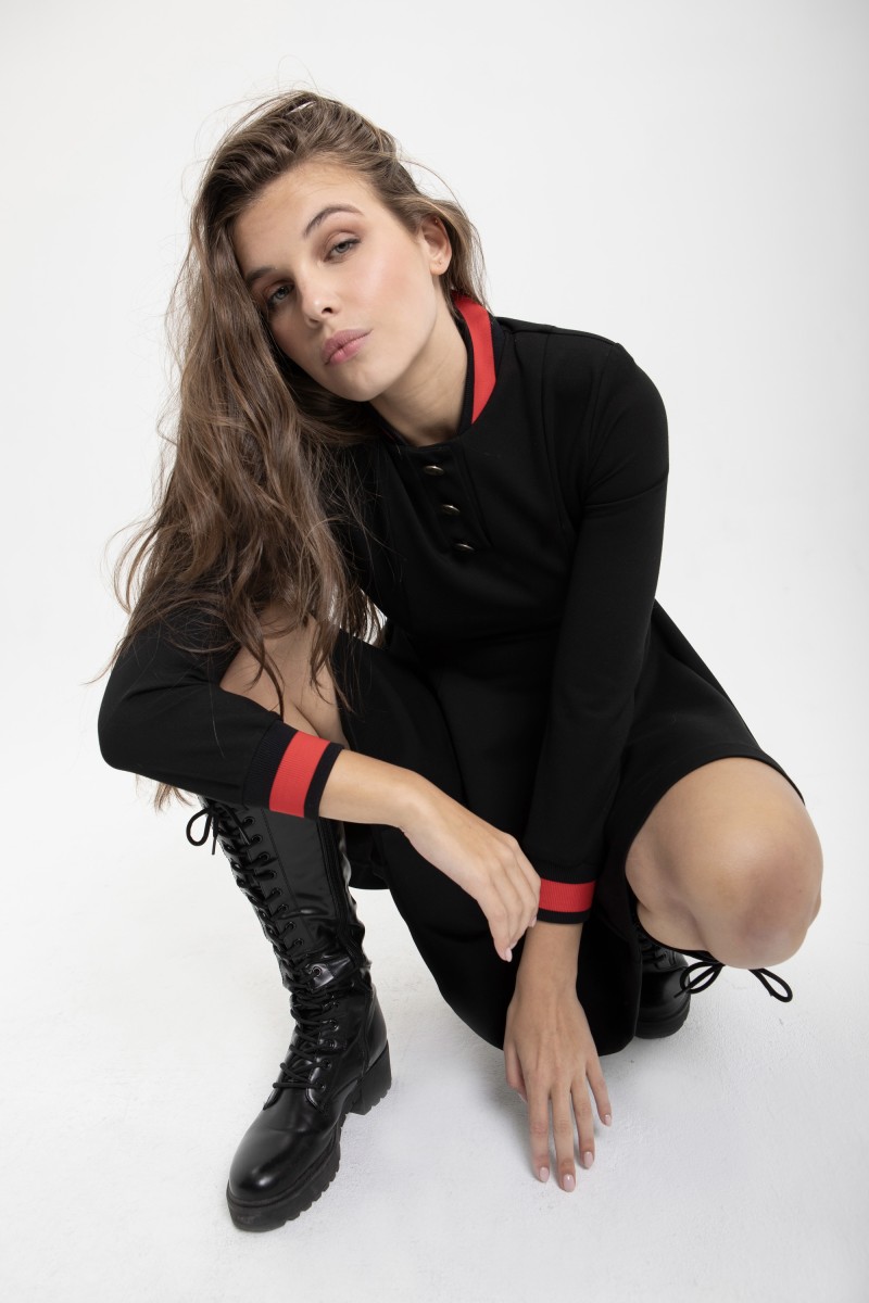 VESTIDO PUNTO NEGRO EVASÉ