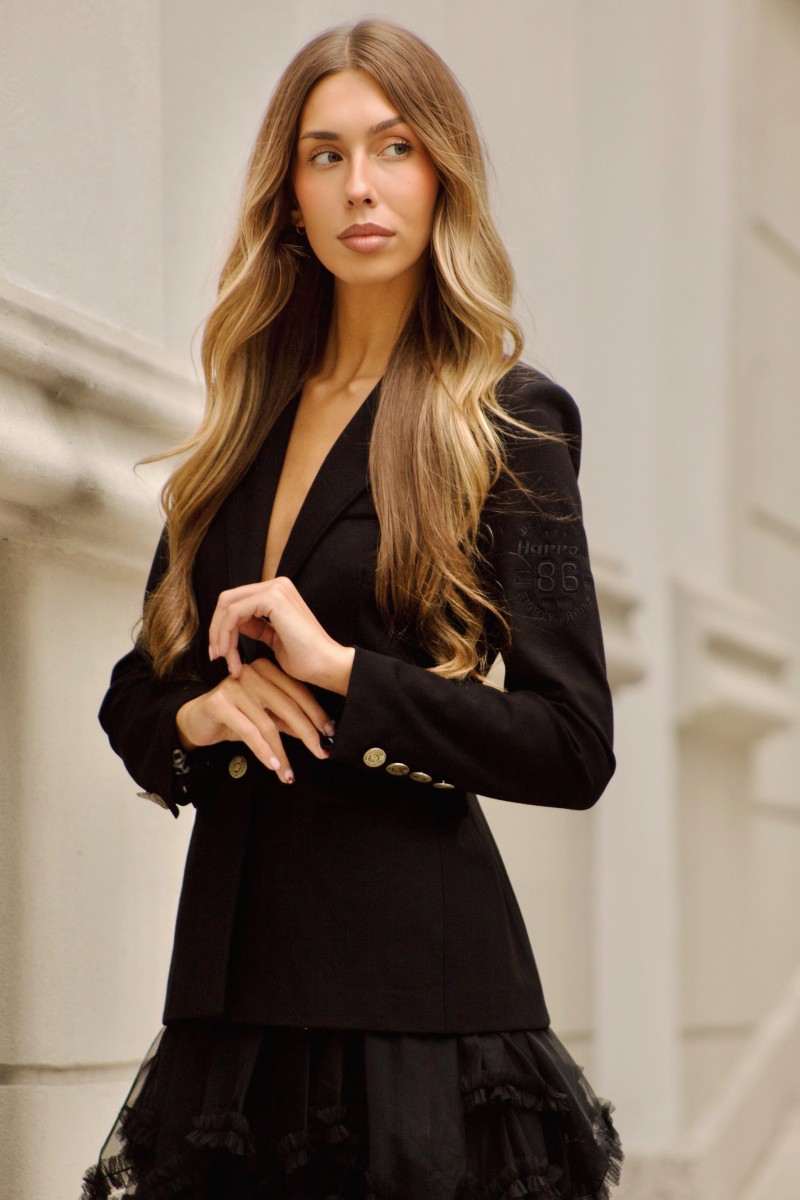 CHAQUETA BLAZER BÁSICA NEGRA