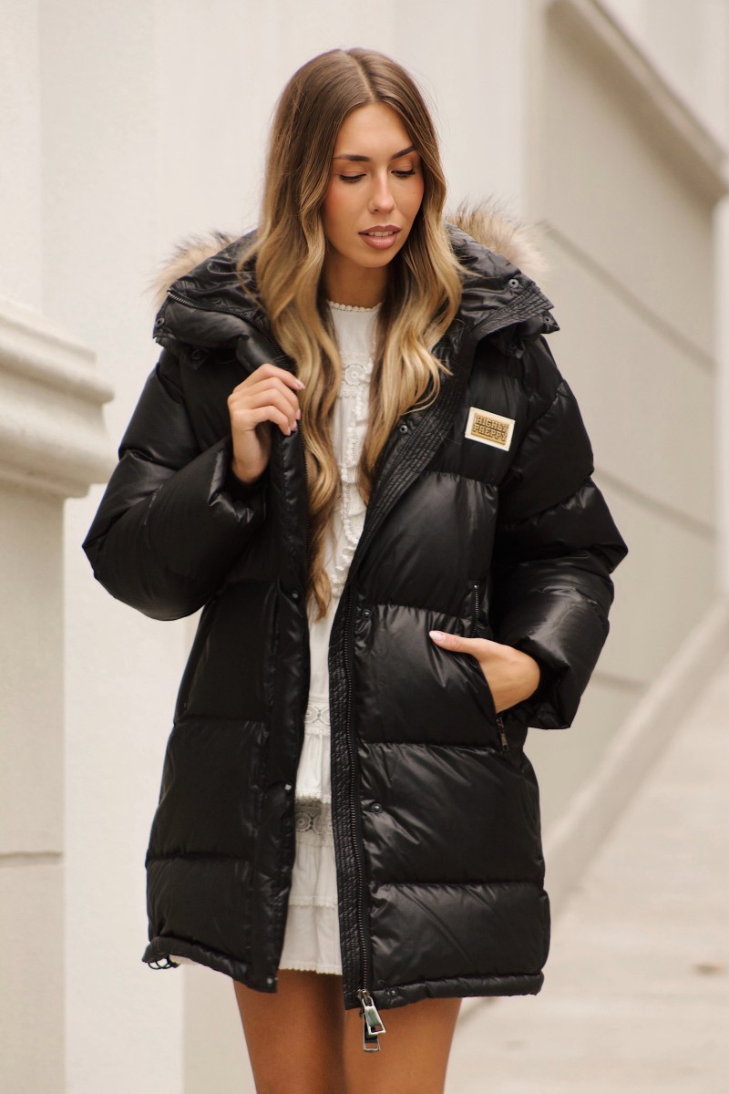 PLUMAS LARGO OVERSIZE NEGRO