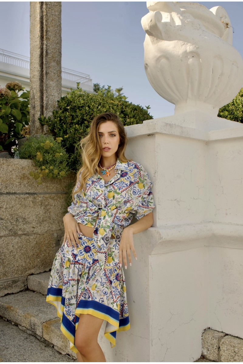 FALDA PAÑUELO ESTAMPADA